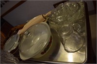 Tray of Vintage Cookware including Pyrex