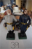 Pair of 7" Cast Iron Civil War Officers