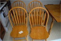 4 Modern Oak Chairs