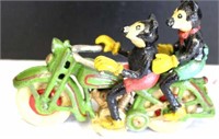 CAST IRON MOTORCYCLE WITH TWO