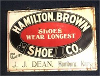 HAMILTON/BROWN SHOE CO   TIN SIGN