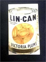 LIN-CAN VICTORIA  PLUMS  TIN SIGN