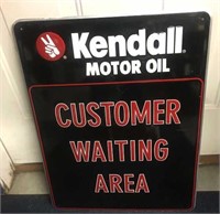 KENDALL OIL CUSTOMER WAITING AREA SIGN