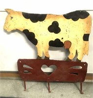 HAND CRAFTED  COW, KEY HANGER