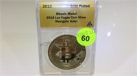 GOLD PLATED 2013 BITCOIN MEDAL ANACS