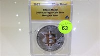 SILVER PLATED 2013 BITCOIN MEDAL ANACS