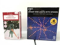 3 outlet stake and spider web lights