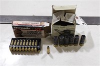 Box of Hornady .22-250 rounds & Six 16ga Shells