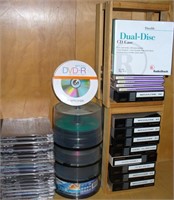 Blank CD's, 5 CD Magazines, & Storage racks.