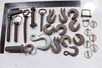Group of Chain Hooks & Draw Pins