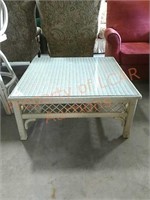 Wicker Table with glass top