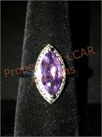 Amethyst and Diamond Ring