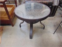 Very Nice Small Round Bubble Glass Side Table
