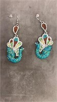 Peacock earrings
