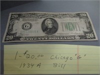 1934A $20.00 Bill w/G mark