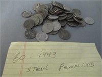 60- 1943 Steel Pennies