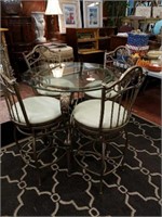 Glass top table with 4 chairs