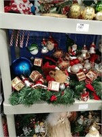 Entire shelf of Christmas decor
