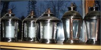 5 Brushed Silver Battery Lanterns