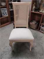 Cane Back Fabric Chair