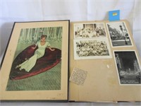 Scrapbook w/ Vintage Photos, Pin-Ups, Post Cards