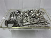 Pyrex Dish w/Stainless Steel Flatware for 12+
