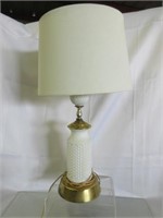 Hobnail Milk Glass Table Lamp