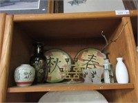 Assorted Asian Plates, Candle Holder, etc.