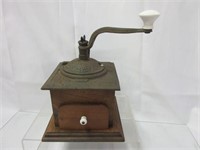 Old Cast Iron & Wood Coffee Grinder