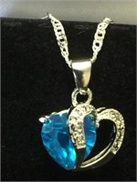 Swiss Blue Topaz Heart in Sterling Silver