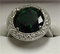 5.40CTW Lab Created Emerald Ring (sz 7)