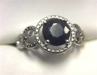 2.21CTW Sapphire & Diamond Ring (size 8)