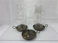Candle Holders -2 w/Chimneys