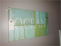 Lot #177 Wooden painted Ocean sign and Beach