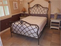 Lot #143 Fancy wire decorated double size bed
