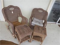 Lot #112 4pc wicker patio set to include: two