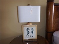 Lot #120 Pair of seahorse font table lamps