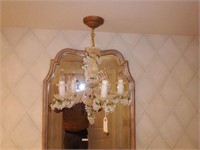 Lot #128 Pattern glass five arm hall chandelier