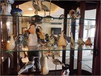 Lot #91 Shelf full of bird figurines and soap