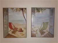 Lot #55 Pair of Beach prints