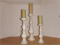 Lot #57 3pc candlestand set