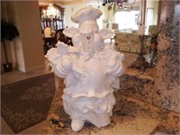 Lot #24 Figural white ceramic pig chef figure