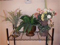Lot #40 Faux topiary, faux fern, and day lily