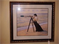 Lot #6 Designer framed print of women on beach