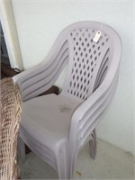 Lot #170 (4) plastic patio chairs