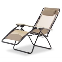 New The Extra Wide Zero Gravity Mesh Lounger Tan
