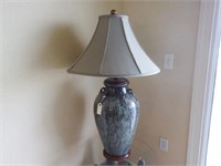 Lot #84 Designer style pottery font table lamp