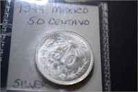 1944 Mexico Silver 50 Centavo Coin
