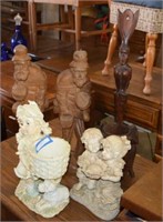 Two Carved Wooden Figures, Carved Wooden