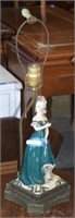 Vtg French Style Lamp w/ Ceramic Lace Detail